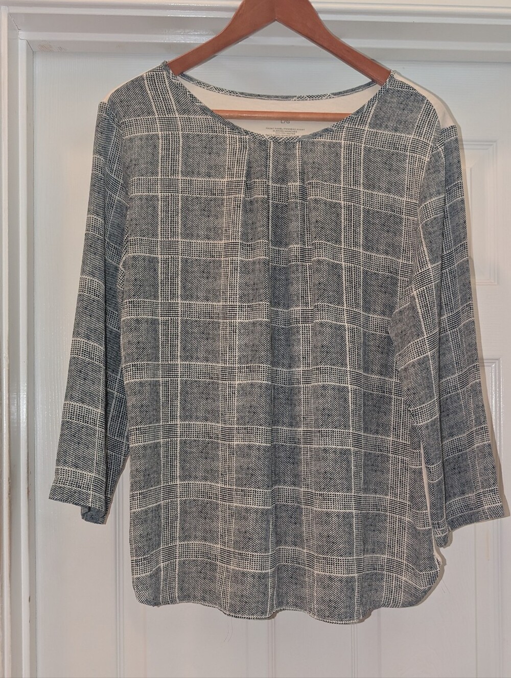 Van Heusen Black and White Windowpane Tunic